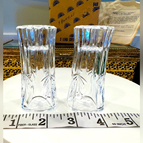 Princess House VTG 1988 Royal Highlights Cut Lead Crystal Mini Vases, 2, NIB EUC - Picture 8 of 17